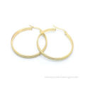 Small 35mm Stainless Steel Earrings Hoops For Women , Gold Plated